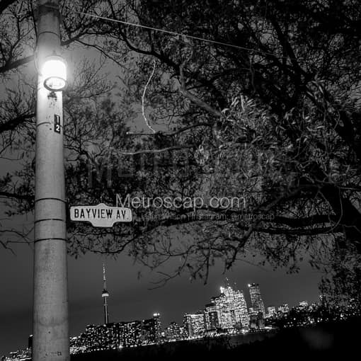 The Toronto Skyline at Night -- Toronto Black and White Photography