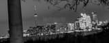 Panoramic The Toronto Skyline from Bayview Ave on Wards Island black and white Photography