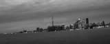 Panoramic The Toronto Skyline Under a Cold November Sky black and white Photography