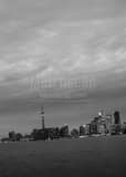 Vertical The Toronto Skyline Under a Cold November Sky black and white Photography