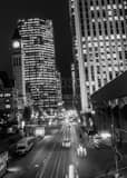 Vertical Traffic Streaks Along Queen Street West Framed Photos