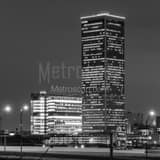 Square The BOK and Williams Tower at Night black and white Photos