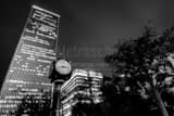 Horizontal The Bank of Oklahoma Building at Night black and white Photos