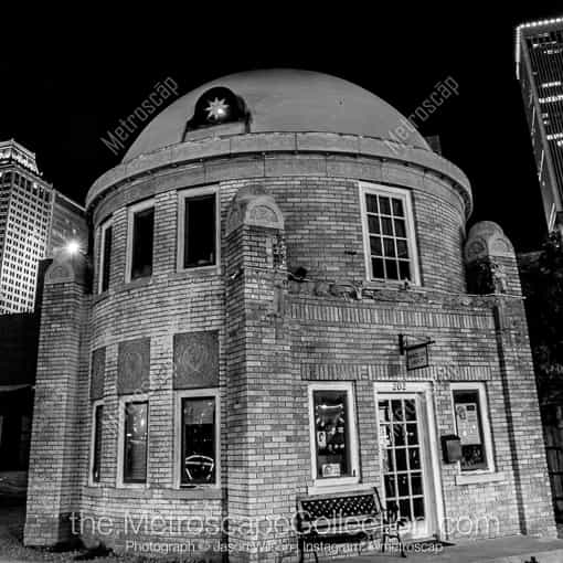 Blue Dome at Night -- Tulsa Black and White Photos