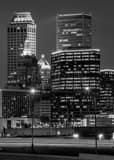 Vertical Downtown Tulsa at Night Framed Photos
