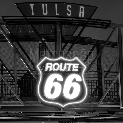The Route 66 Bridge in Tulsa Oklahoma -- Tulsa Black and White Photos
