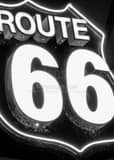 Vertical Close-up of Route 66 Sign black and white Photos