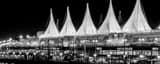 Panoramic The Canada Place Sails black and white Photos