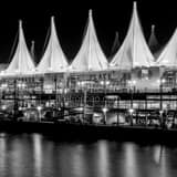 Square The Canada Place Sails black and white Photos