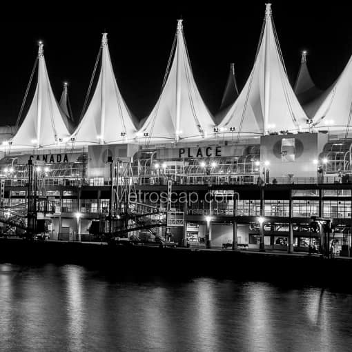 The Canada Place Sails -- Vancouver Black and White Photos