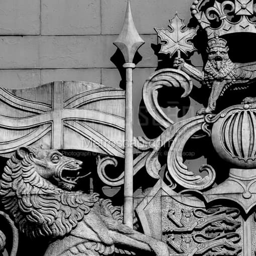 The Canadian Coat of Arms Detail -- Vancouver Black and White Photos