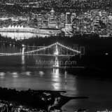 Square Vancouver at Night from Cypress Mountain black and white Photos