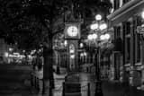 Horizontal The Gastown Steam Clock on Water Street black and white Photos