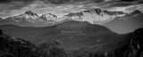 Panoramic Glacier Covered Mountain Peaks near Squamish BC black and white Photos