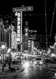 Vertical Granville Ave Through Downtown Vancouver black and white Photos