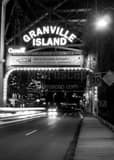 Vertical The Granville Island Sign black and white Photos