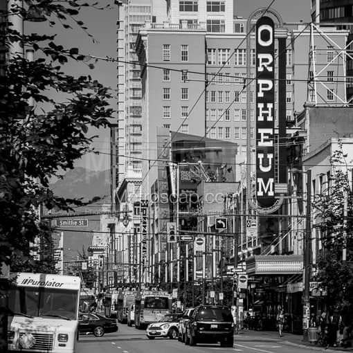Granville Street at Smithe -- Vancouver Black and White Photos