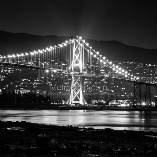 The Lions Gate Bridge -- Vancouver Black and White Photos