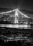 Vertical The Lions Gate Bridge black and white Photos