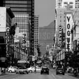Square Nelson Street at Granville Street black and white Photos