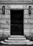 Vertical A Police Door on the Vancouver Art Museum black and white Photos