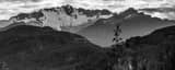 Panoramic The Serratus Mountain Range North of Squamish black and white Photos
