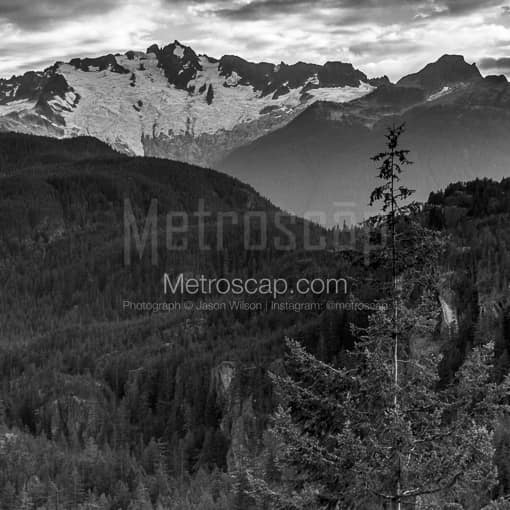 The Serratus Mountain Range North of Squamish -- Vancouver Black and White Photos