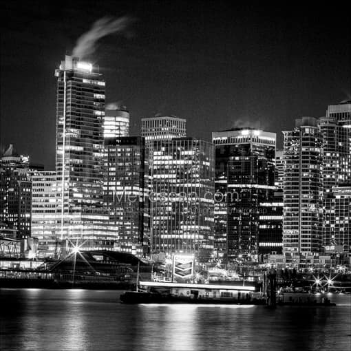 The Vancouver Skyline from Stanley Park -- Vancouver Black and White Photos