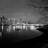 Square The Vancouver Skyline over False Creek black and white Photos