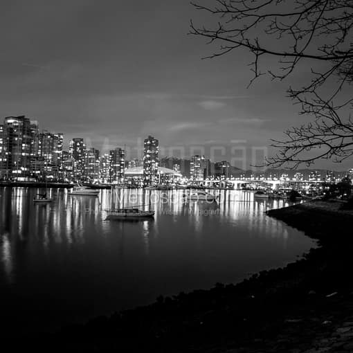 The Vancouver Skyline over False Creek -- Vancouver Black and White Photos