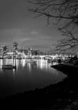 Vertical The Vancouver Skyline over False Creek black and white Photos