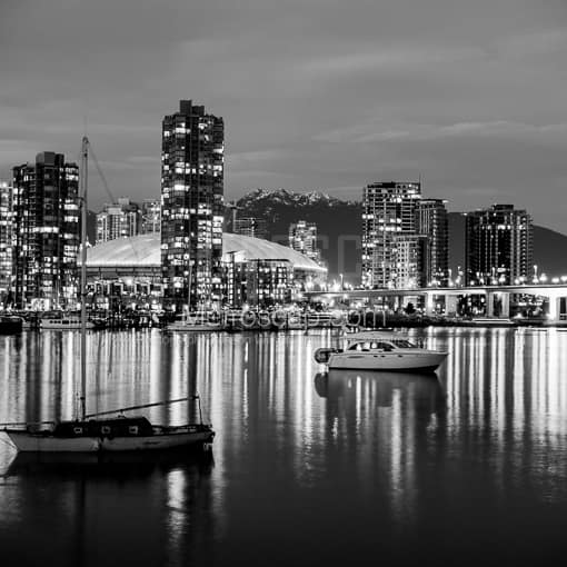 The Vancouver Skyline Looking Toward Yaletown -- Vancouver Black and White Photos
