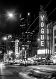 Vertical The Vogue Theater on Granville Street black and white Photos