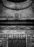 Vertical The Chase Bank Building Entrance in Warren Ohio black and white Photos