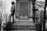 Horizontal The Civil War Monument in Warren Ohio black and white Pictures