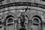 Horizontal The Top of the Trumbull County Courthouse black and white Photography