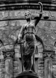 Vertical The Top of the Trumbull County Courthouse black and white Photography