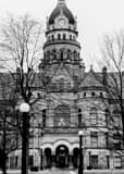 Vertical The Trumbull County Courthouse black and white Photography