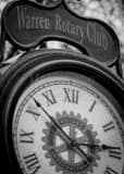 Vertical The Warren Ohio Rotary Club Clock black and white Photos