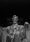 Vertical The Abe Lincoln Statue in the Lincoln Memorial black and white Photos