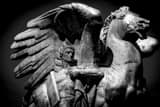 Horizontal One of The Arlington Bridge Equestrian Statues black and white Photos