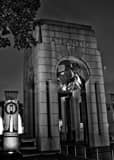 Vertical The Atlantic Pavilion of the WWII Memorial black and white Photos
