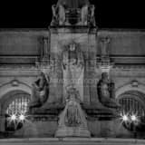Square Columbus Circle at Night black and white Photos