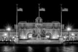 Horizontal The Washington DC Union Station at Night black and white Photos
