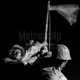 Square The Faces of the Iwo Jima Memorial Statue black and white Photos