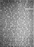 Vertical The Gettysburg Address in the Lincoln Memorial black and white Photos