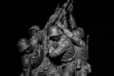 Horizontal The Iwo Jima Statue in Arlington National Cemetry black and white Photos
