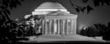 Panoramic The Jefferson Memorial and Tidal Basin black and white Photos