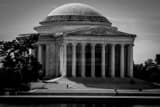 Horizontal The Jefferson Memorial on the Tidal Basin black and white Photos