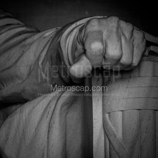 Lincoln's Left Hand -- Washington DC Black and White Photos
